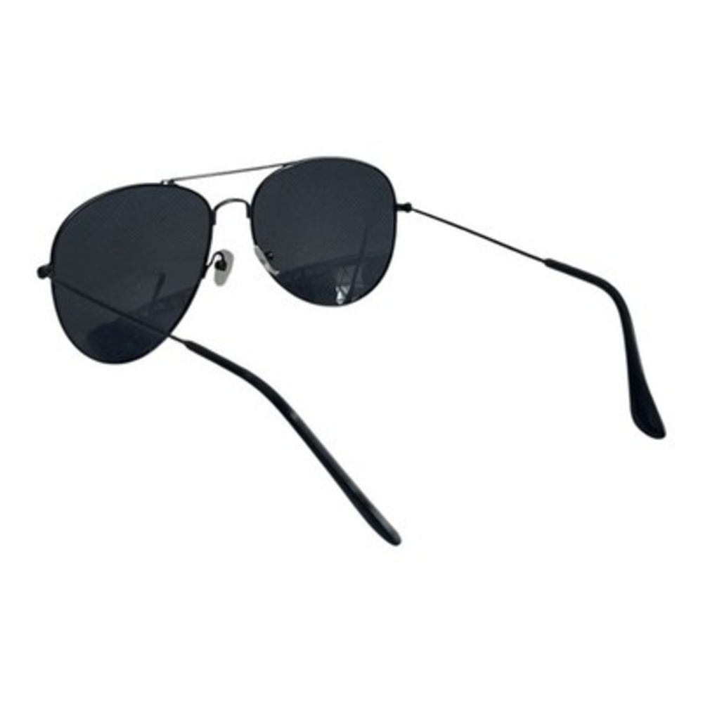 AVIATOR Sunglasses Black Metallic Frame Black Smoke Lens Polarized Sunglasses - Picture 4 of 6